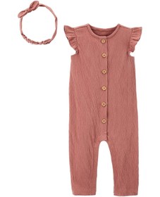 Resim Carter's Kız Bebek Tulum Bandana Set 2'li Paket Pembe 