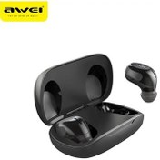 Resim Siyah T20 Awei T20 Tws Kablosuz Bluetooth Kulaklık Kulak İçi Hıfı Kulakiçi Sürücü Kulaklık Mic Touch Contorl Kulaklık Наушники 9mm 