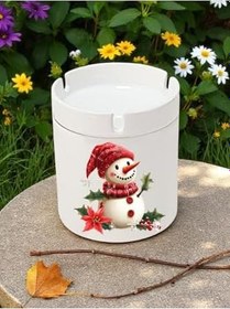 Resim Kardan Adam Çiçek Baskılı Seramik Küllük, LH9320876428097523123 