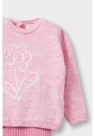 Resim Defacto Kız Bebek 2li Takım Çiçekli Kazak Tayt F3803a525aupn633 Pembe 