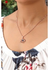 Resim Rachon 925 Ayar Gümüş Yıldızlı Göz Nazar Kolye 