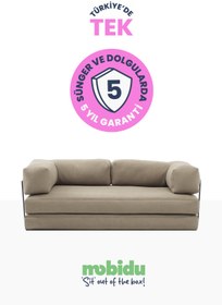 Resim Mobidu Shift 3’lü Aktivite Koltuk – Yatak Olabilen Modüler Kanepe – Fitilli Kadife - Bej 