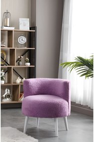 Resim KUMSSHOP ÇOK AMAÇLI OTURMA SALON YATAK MUTFAK OFİS İÇİN KALİTELİ TEDDY-NUBUK KUMAŞ AHŞAP AYAK TEKLİ BERJER 