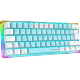 Resim Megalodon Mx-1 Mekanik Klavye Rgb Red Switch Türkçe Q Oyuncu Klavyesi Beyaz Mini Klavye Kablolu 