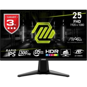 Resim MSI MAG 255XF 24.5" (FHD) 16:9 FLAT IPS 300HZ 0.5MS (GTG) ADAPTIVE-SYNC 1920 x 1080 LCD Monitör 