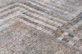Resim Katwijk Gri Geometrik Modern Geometrik Etnik Desenli Boho Makinada Yıkanabilir Hafif Hav Toz Vermez Leke Tutmaz Kaymaz Taban Dijital Makine Baskı Halı Oturma Odası Salon Yolluk Koridor Mutfak Halısı 