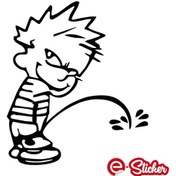 Resim Işeyen Yaramaz Çocuk Depo Kapağı Sticker 