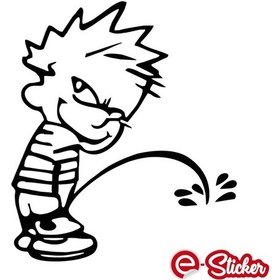 Resim Işeyen Yaramaz Çocuk Depo Kapağı Sticker 