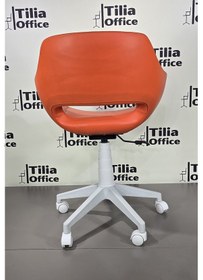 Resim Monaco Çalışma Kesim Çocuk Koltuğu Beyaz Ayak Turuncu 