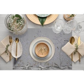 Resim Mini Çiçek Tasarımlı Kumaş Amerikan Servis 4'lü Set Keten, Ulusl. Yıkama Ve Solmama Sertifikası Çok Renkli 