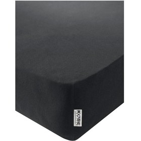 Resim Penye Lastikli Çarşaf, Battal Çift Kişilik , Siyah, %100 Pamuk Örme Kumaş, 130 Gr/m² Siyah 