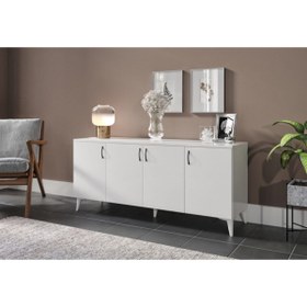 Resim WENCE Sigma Çok Amaçlı Beyaz Mdf Konsol - Tamamı 1. Kalite Mdf 