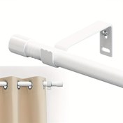Resim 1 Adet Ayarlanabilir Perde Çubuğu Seti Pencereler İçin 30-145in - Küçük Perde Çubuğu - 5/8 İnç Sağlam Metal Direk Standlı Yatak Odası & Yemek Odası & Çiftlik Evi Perdeleri İçin - Modern Ev Dekoru - Mat Beyaz Kaplama 