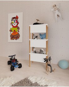 Resim Trendruum Bienwood Bie 7079 Ahşap Ayaklı 3'lü Plastik Çok Amaçlı Dolap (OYUNCAK DOLABI, MUTFAK KİLER DOLABI) 