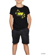 Resim Natus Vincere Cross Line Siyah Çocuk Tişört Siyah 