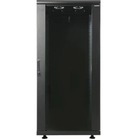 Resim Canovate 32U 800X800MM 19''dikili Tip Network Rack Kabinet Siyah Çelik Sac Ön Cam Kapı Montajlı Ral 9005 2 Yıl Üretici Garantili 