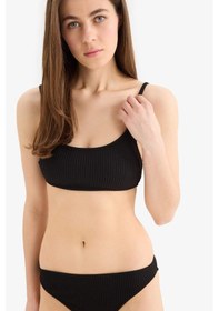 Resim Defacto Regular Fit Bürümcük Siyah Bikini Üstü B7207AX24SM Siyah 