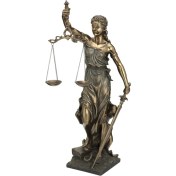 Resim Veronese Collection Bronz Renk Adalet Heykeli Themis Figürü 33CM 