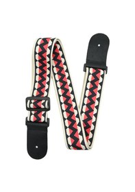 Resim Dmx Guitars Etnik Desenli Siyah-kırmızı Gitar Askısı 