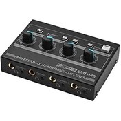 Resim AMP-14 4 Kanallı Kulaklık Amplifikatörü RCA/6.35mm/3.5mm Giriş Ses Kontrolü ile Kompakt Stereo Kulaklık Amplifikatörü-NNOLA 