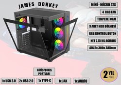 Resim Stark S800 4xARGB Temperli Cam 750W 80+ Bronze ATX Siyah Gaming Kasa James Donkey
