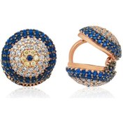 Resim Caelo Gümüş Çift Taraflı Nazarlı Kadın Küpe 