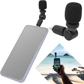 Resim Akozon Tip-C Arayüz Ses Tüpü Için Taşınabilir Mini Telefon Mikrofon Mikrofon Aksesuarı 