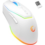 Resim Rampage Vortex M1 Beyaz Rgb Ledli Makrolu Mouse USB Wireless Şarjlı Kablosuz Gaming Oyuncu Mouse 