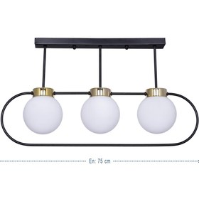 Resim Trendylight Göz 3 Lü Siyah Gold Modern 