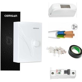 Resim Cemsan c7 elektrikli şofben + 6mt kablo dahil takım montaja hazır set 