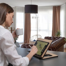 Resim Vigo Wood Ahşap Kitap Okuma ve Tablet Standı 