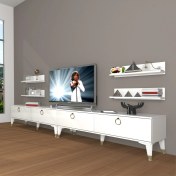 Resim Decoraktiv Eko 360R Mdf Gold Tv Ünitesi Tv Sehpası - Parlak Beyaz 