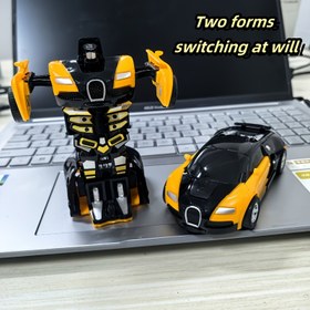 Resim 1 adet Dönüştürülebilir Robotik Polis Arabası Oyuncak - Sarı ve Siyah Spor Araba Mekanik Kollarla Robot'a Dönüşen, Dayanıklı Plastik Oyun Seti, Gençler için Mükemmel Hediye, Noel, Cadılar Bayramı veya Şükran Günü, Dönüştürülebilir Oyuncak Araba | Hafif Oyuncak Seti | Mekanik Kollar Özelliği, Robot Oyuncak 