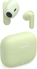 Resim Hama Bluetooth kulaklık "Freedom Light II" (gerçek kablosuz kulak içi mikrofonlu kulaklık, şarj istasyonlu kulaklık, çalışma süresi 20 saat, ses tanıma ve dokunmatik kontrollü kablosuz kulaklık) yeşil 