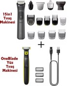 Resim Philips Islak & Kuru 15 In 1 Traş Makinesi - One Blade Teknolojisi( Sıfır Tıraş) - Avantajlı 2 Li Set 