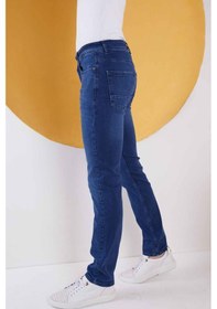 Resim Vikingsjeans Erkek Mavi Düz Klasik Rahat Kesim Regular Fit Likralı Kot Jeans Mavi 