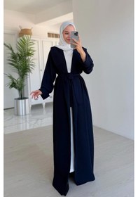 Resim Kahijab Sırt Detay Dökümlü Abaya - Lacivert Lacivert 