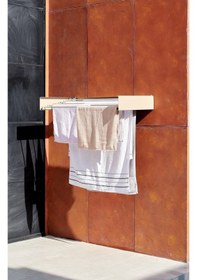 Resim Belize 100 cm Kurutmalık Çamaşır Askısı Duvara Monte Katlanabilir Çamaşırlık Cappuccino 