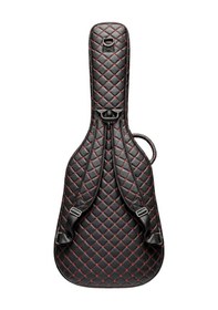 Resim Siyah Profesyonel Gigbag Klasik Gitar Kılıfı-çantası-kırmızı Kapitoneli Suni Deri 