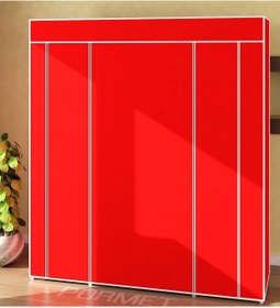 Resim PORMET Çelik Profilli Kırmızı Renk Bez Dolap, Kumaş Gardırop 