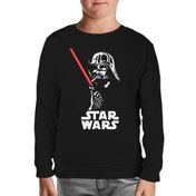 Resim Darth Vader Smoking Siyah Çocuk Sweatshirt 