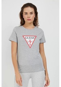 Resim Guess Logo Baskılı Kısa Kollu Tişört Mavi 
