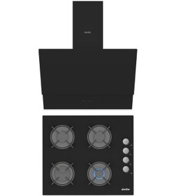 Resim Simfer QS 3500 + 8703 2'li Cam Ankastre Set Siyah 