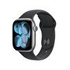 Resim Apple Watch Series 11 GPS 42mm Uzay Grisi Alüminyum Kasa ve Siyah Spor Kordon - S/M 