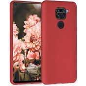 Resim Matte Silicone Xiaomi Redmi Note 9 Kılıf Kırmızı Microsonic