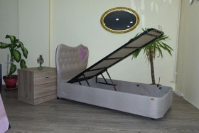 Resim Bengi Ticaret Silinebilir Kumaş Tek Kişilik Gri Baza + Başlık 
