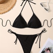 Resim Seksi Kırmızı Bikini Takımı Bağcıklı Tasarım - Yüksek Esneklikli Kumaş, Bağcıklı Detay, Yan Bağcıklı Alt, Plaj ve Havuz için Mükemmel - Şapka ve Gözlük Dahil, Plaj ve Yüzme Kıyafeti | Seksi Yüzme Kıyafeti | Bağcıklı Bikini 