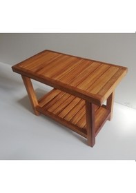 Resim İroko Ağaç Duş Oturağı, Duş Taburesi Ahşap 