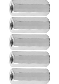 Resim Wezone 5 Adet M12 50 Galvanizli Çelik Uzun Sekizgen Somun, Aparat Bağlantı Elemanı, Endüstriyel İmalat Ve Konstrüksiyon İçin Dayanıklı Fiting 15mm Yanal 