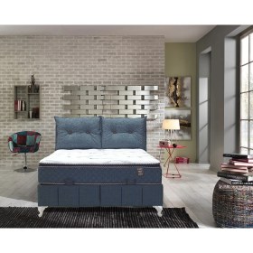 Resim Zelis Mobilya Çift Kişilik Prestij Set Yatak + Baza + Başlık 